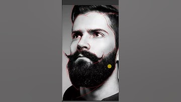 Vector face logo || beard man vector portrait || vector portrait #shorts