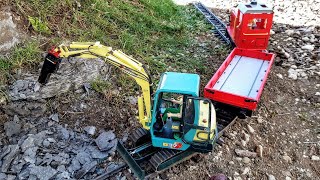 Rc Yanmar B37V Build Rock Fall Prevention Wall Along Railway