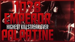 Battlefront 2 1078 Emperor Palpatine Killstreak/Gameplay (Galactic Assualt) Highest Killstreak Ever!