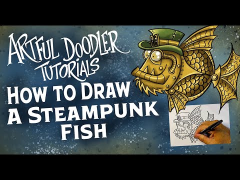How to Draw a Steampunk Fish | STEP BY STEP DOODLER TUTORIAL - YouTube