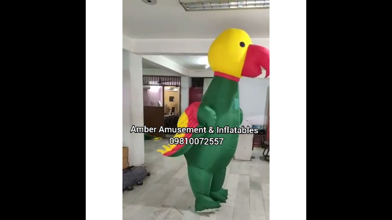 8 Feet high Parakeet Parrot Inflatable | Inflatable Character Costume |Amber Amusement & Inflatables