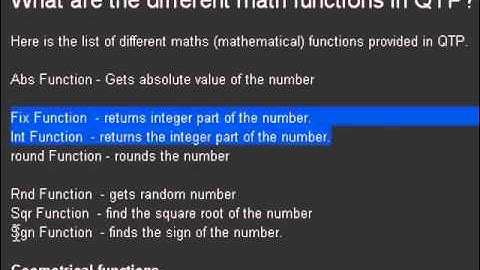 math functions in QTP