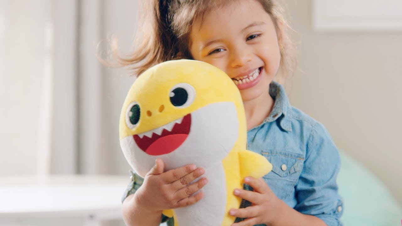 Blue JIAOJIAO Childrens Soft Toy Shark Baby,Singing and Lightening Baby Shark Plush Doll,is The Best Gift for Boys and Girls 