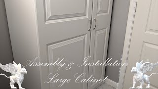 ASSEMBLING & INSTALLING A  LARGE LAUNDRY  ROOM  STANDING CABINET  ESTATE BY RSI from Lowe's