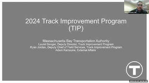 Track Improvement Program - Virtual Public Meeting | March 7, 2024