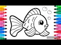 Fish Drawing For Beginners || How to Draw Fish Step By Step || Easy Fish Drawing With Colour 🌈