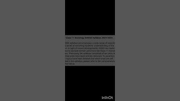 CBSE Class 11th 2023-24 Sociology Deleted Syllabus |