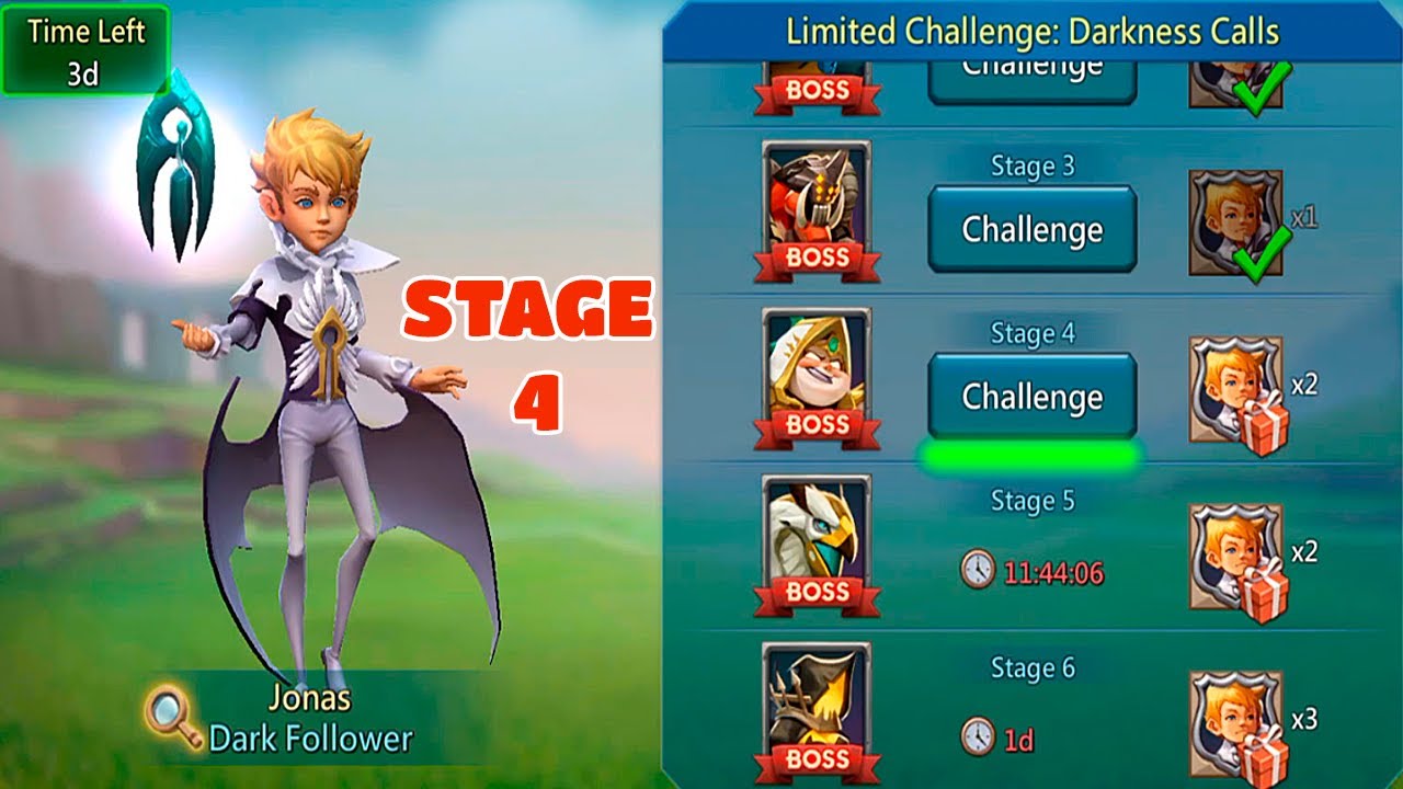 Limited Challenge Darkness Calls Stage 4 Divine Punishment Lords Mobile Dark Follower F2P Heroes.