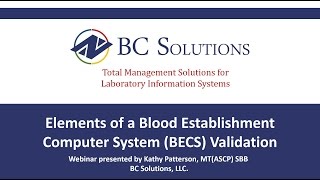 Elements of a Blood Establishment Computer System (BECS) Validation screenshot 1