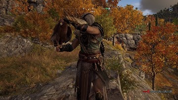 Assassin’s Creed Odyssey petting ikaros (eagle)
