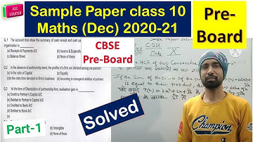Class 10 Maths preboard question paper 2020-2021 complete solutions| Class 10 Pre-board 2020| Part-1