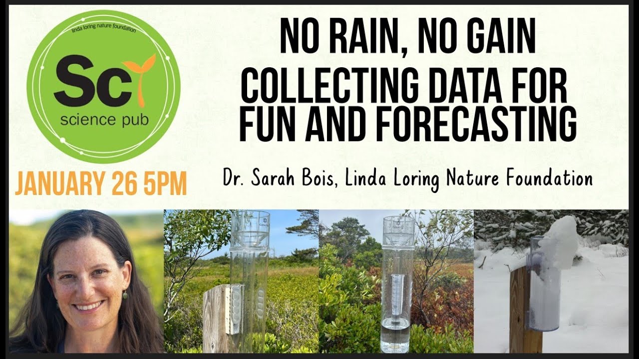 LLNF Science Pub - No rain, no gain. Collecting data for fun and forecasting - with Dr. Sarah Bois