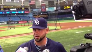 Rays Crain on throwing to hitters