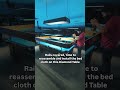 Rails covered time to reassemble the bed cloth on this Diamond Pool Table