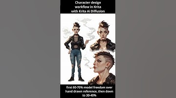 Using Krita with Stable Diffusion to design characters #stablediffusion #aiart #anime
