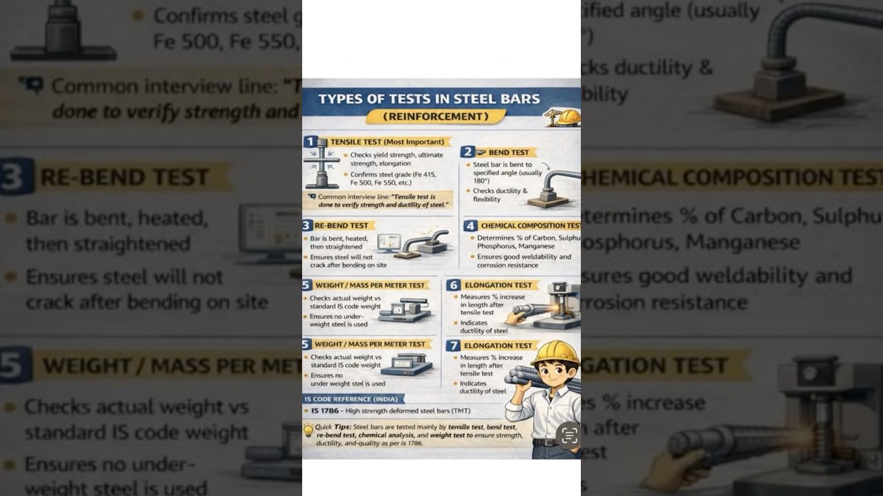 Types tests in steel bars! 