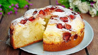 Если нет времени🍓Просто перемешайте и готово! Вкусный пирог на выходные!