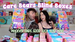 Opening MYSTERY Care Bears Blind Boxes *whoever finds good luck bear wins*