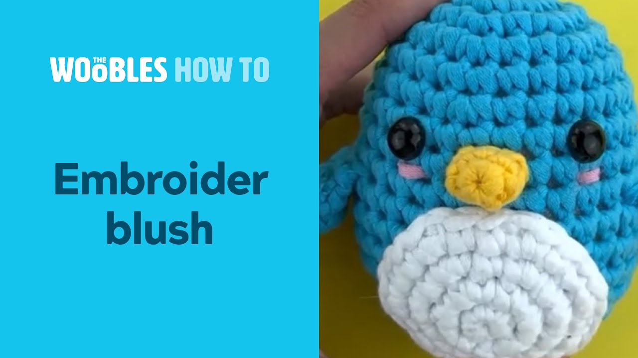 How to embroider blush on a crocheted stuffed animal
