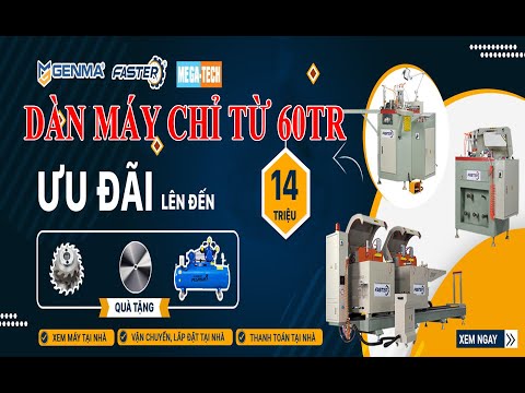 Video DÀN MÁY LÀM CỬA NHÔM GIÁ CHỈ TỪ 60TR TẠI GENMA | MÁY... - youtube