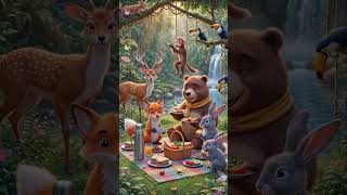 Talking Animals Picnic 🐘🦊 | Fun Jungle Adventure for Kids | 3D Animation Story#TalkingAnimals#Kids