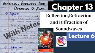 Rifraction,Reflection and diffraction of sound|Chap 13|Physics|National book foundation