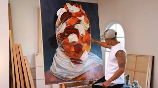 A Full Day in My Art Studio | Creating A New Painting Style