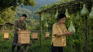 Harvesting Bottle Gourds, Expanding Our Beekeeping, and Caring for the Garden