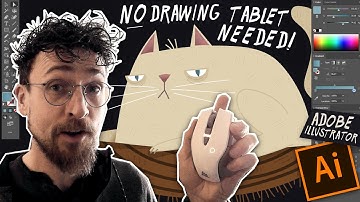 How to make an illustration using only a mouse (Adobe Illustrator Beginner Tutorial)