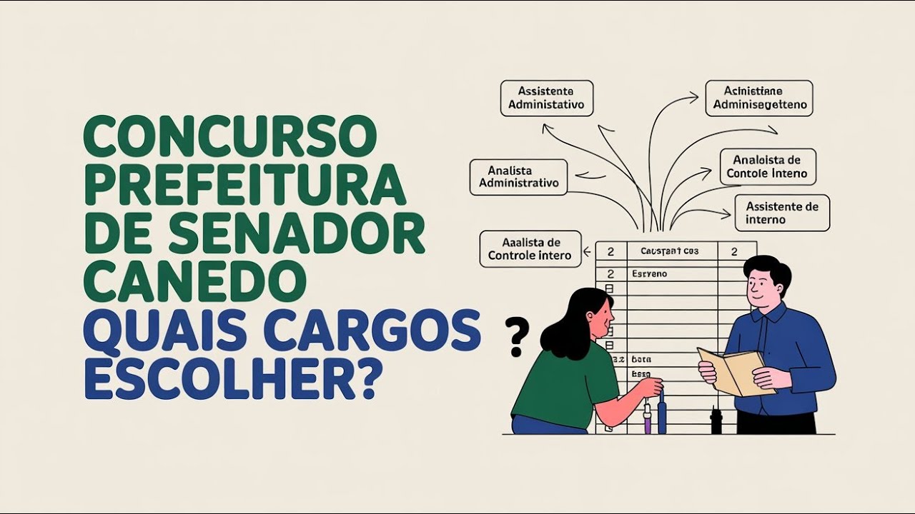 CONCURSO PREFEITURA DE SENADOR CANEDO - QUAL OU QUAIS CARGOS ESCOLHER?