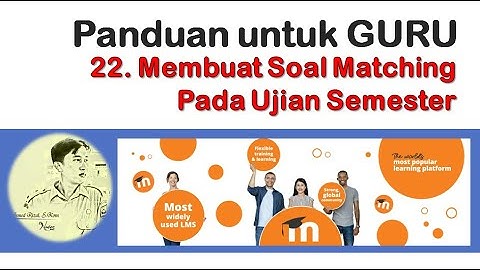 22 Membuat Soal Matching Pada Elearning Moodle