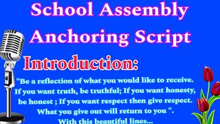 School Assembly Script || Anchoring script of Morning Assembly || MC