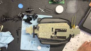 Mp10 tki2 build bag 2, steering servo saver and center link. #rcnitro #kitbuild