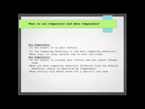 Java Interview Question #6: When to use comparator and comparable in java