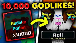 I Used 10000 Godlike Potions On One Account  Sols Rng