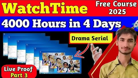 RDP/prox new watch time method 2025||4000hours watch time complete in 1 day