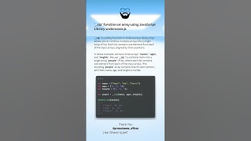`_.zip` function on array using JavaScript Library underscore.js ( #shorts )