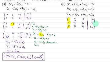Systems of Linear Eqns: Free Variables & Parametric Form