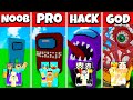 AMONG US BUILD CHALLENGE - NOOB vs PRO vs HACKER vs GOD Minecraft Animation