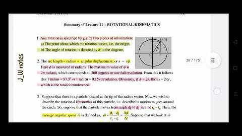 Phy101 #lecture 11, 12 #highlighted points