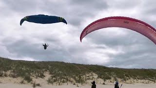 Paraglider frontal collapse strong wind