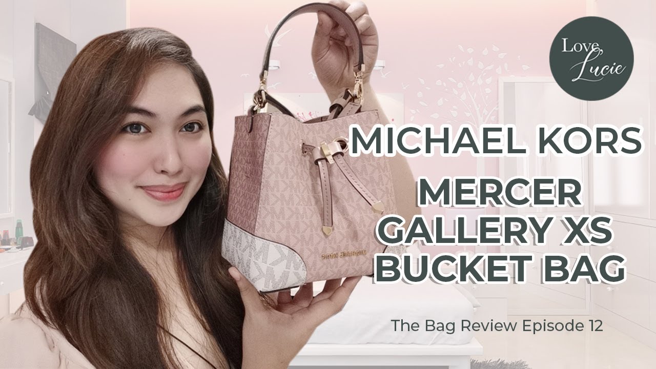 THE BAG REVIEW: MICHAEL KORS MERCER GALLERY EXTRA-SMALL COLOR-BLOCK LOGO  BUCKET CROSSBODY BAG - YouTube