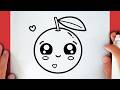 Cómo dibujar una NARANJA KAWAII