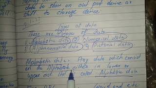 Types of Data Alphabetic Data Numerical Data Alphanumeric data Pictorial Data