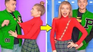 CLOTHES HACKS TO BECOME POPULAR AT SCHOOL! Fashion Life Hacks & DIY Outfit Ideas by Mr Degree