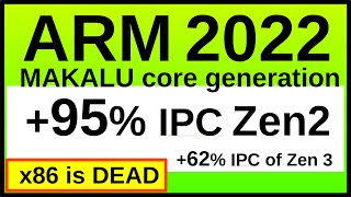 x86 is dead: ARM Makalu is +62% IPC over Zen 3. Huge problem for AMD Zen 4 and Intel Golden Cove.
