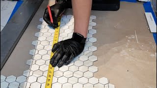 Measuring, Marking and Cutting Mosaic Tile for Shower Niche (Perfect Tile Work)