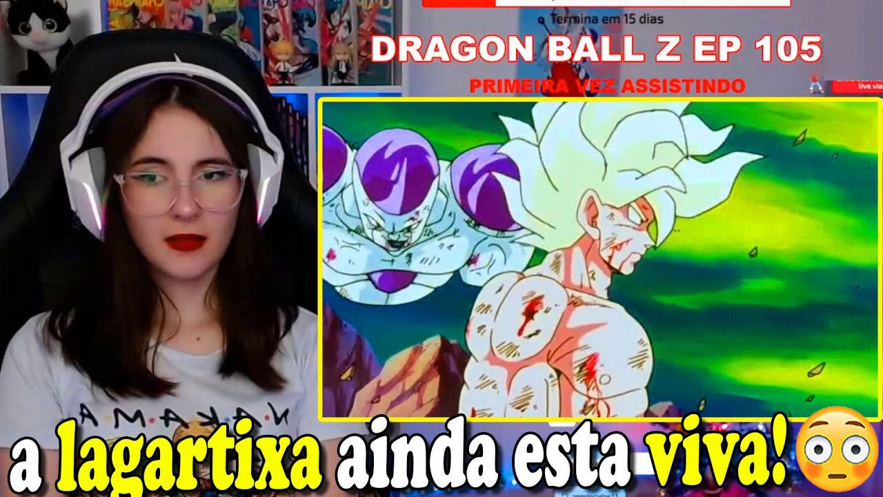 Cátia reagindo a FREEZA SENDO CORTADO (Dragon Ball Z EP 104) 