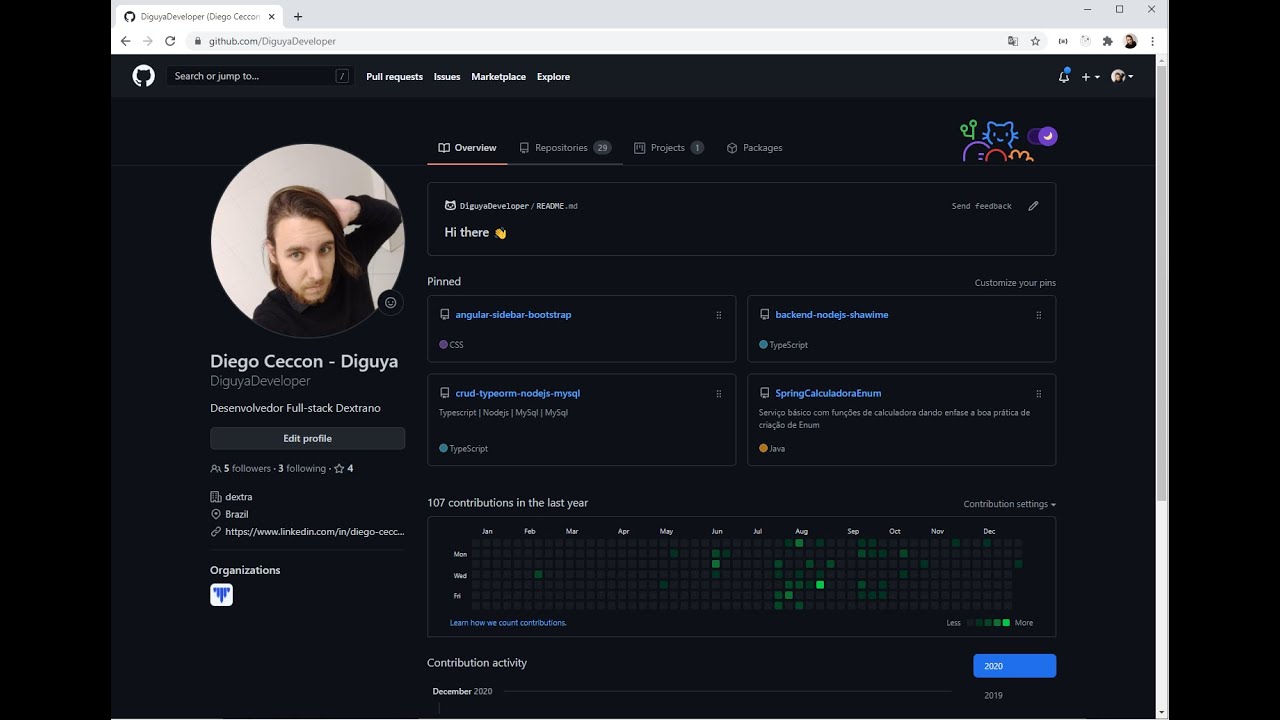 Criando o seu GitHub README profile - YouTube