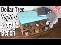 Dollar Tree DIY Tufted Storage Bench